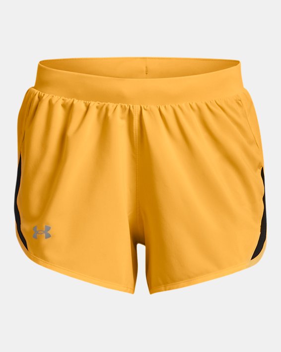 Damen UA Fly-By 2.0 Shorts, Yellow, pdpMainDesktop image number 6